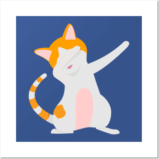 Cat Dabbing Posters and Art